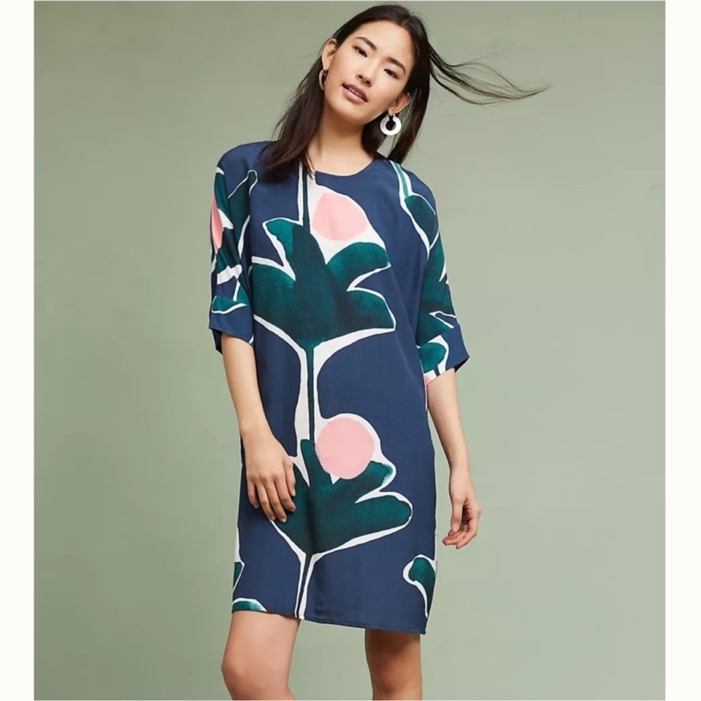 Anthropologie Variety Hour Yvonne Cassie Byrnes Watercolor Shift Dress, Size M